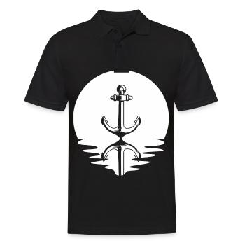 Kreis und Reflexion - Anker - - Männer Poloshirt - Schwarz - Vorne - Kai (181cm)