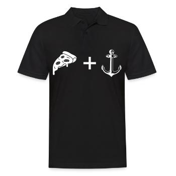 Pizza - Anker - - Men's Polo Shirt - black - Front - Kai (181cm)