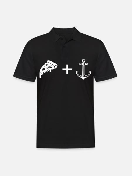 Pizza - Anker - - Men's Polo Shirt - black