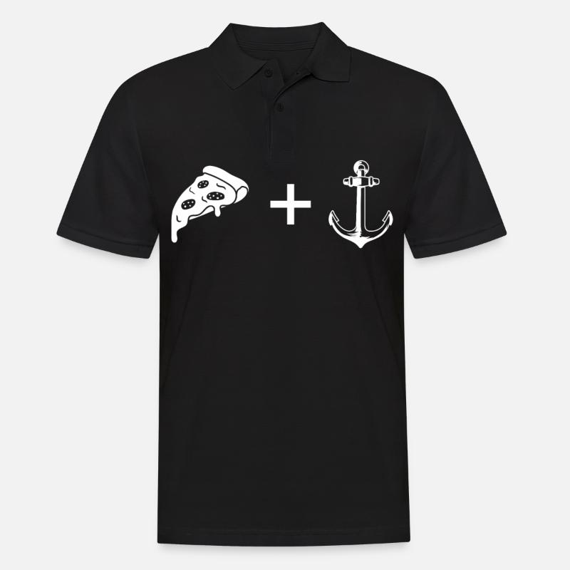 Pizza - Anker - - Polo Homme - noir
