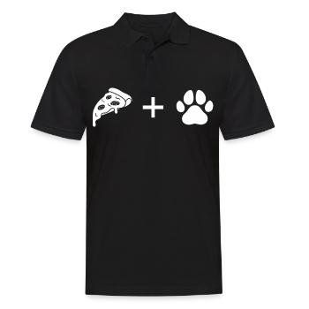 Pizza - Hundepfote - - Männer Poloshirt - Schwarz - Vorne - Kai (181cm)