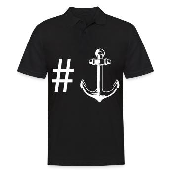 Hashtag - Ancre - - Polo Homme - noir - Devant - Kai (181cm)