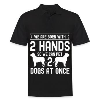 Nous sommes nés avec 2 mains, nous pouvons donc faire 2 H - Polo Homme - noir - Devant - Kai (181cm)