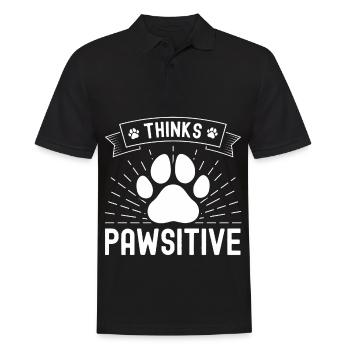 Pense Pawsitive - Polo Homme - noir - Devant - Kai (181cm)