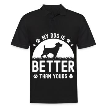 Mein Hund ist besser als deiner - Männer Poloshirt - Schwarz - Vorne - Kai (181cm)