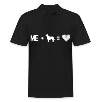 Ich plus Hund gleich Herz - Männer Poloshirt - Schwarz - Vorne - Kai (181cm)