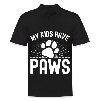 My children have paws 1 - Men's Polo Shirt - black - Front - Kai (181cm)