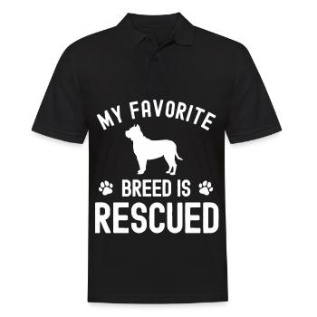 Meine Lieblingsrasse ist gerettet - Männer Poloshirt - Schwarz - Vorne - Kai (181cm)