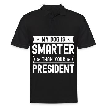 Mein Hund ist schlauer als dein Präsident - Männer Poloshirt - Schwarz - Vorne - Kai (181cm)