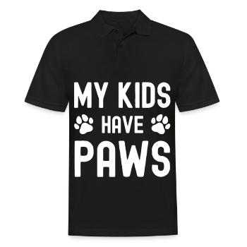 My children have paws - Men's Polo Shirt - black - Front - Kai (181cm)