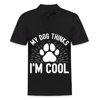 Mein Hund denkt, ich bin cool - Männer Poloshirt - Schwarz - Vorne - Kai (181cm)