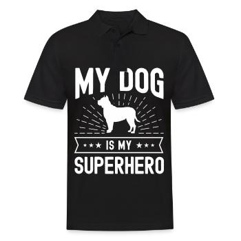 Mon chien est mon super-héros - Polo Homme - noir - Devant - Kai (181cm)