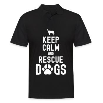 Restez calme et sauvez les chiens - Polo Homme - noir - Devant - Kai (181cm)
