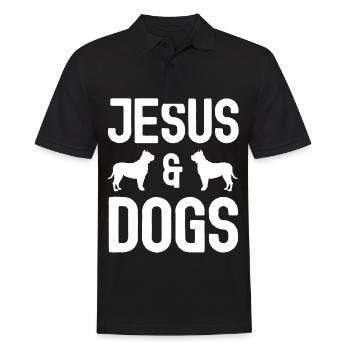 Jésus et les chiens - Polo Homme - noir - Devant - Kai (181cm)