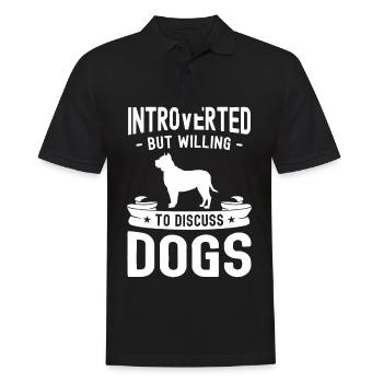 Introvertiert, aber bereit, über Hunde zu sprechen - Männer Poloshirt - Schwarz - Vorne - Kai (181cm)