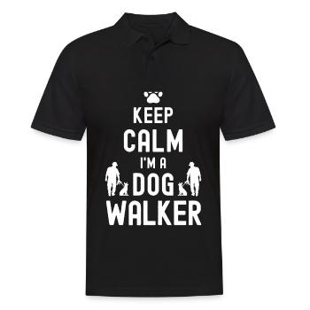 Ruhig bleiben Ich bin ein Dog Walker - Männer Poloshirt - Schwarz - Vorne - Kai (181cm)