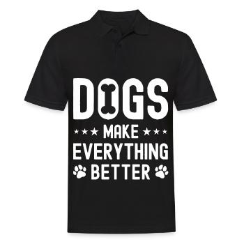 Hunde machen alles besser - Männer Poloshirt - Schwarz - Vorne - Kai (181cm)