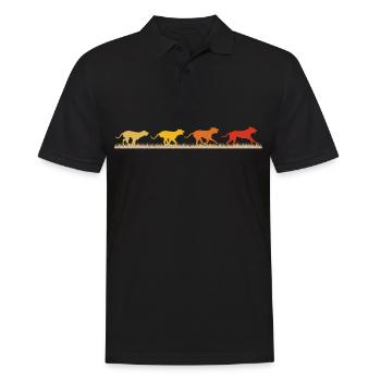 Dog runs retro - Men's Polo Shirt - black - Front - Kai (181cm)