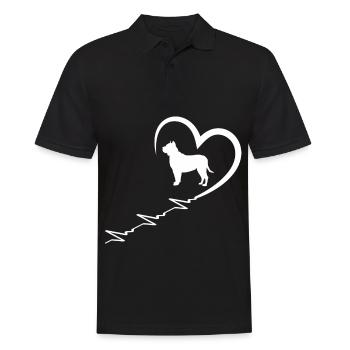 Hundeherz und Herzschlag - Männer Poloshirt - Schwarz - Vorne - Kai (181cm)