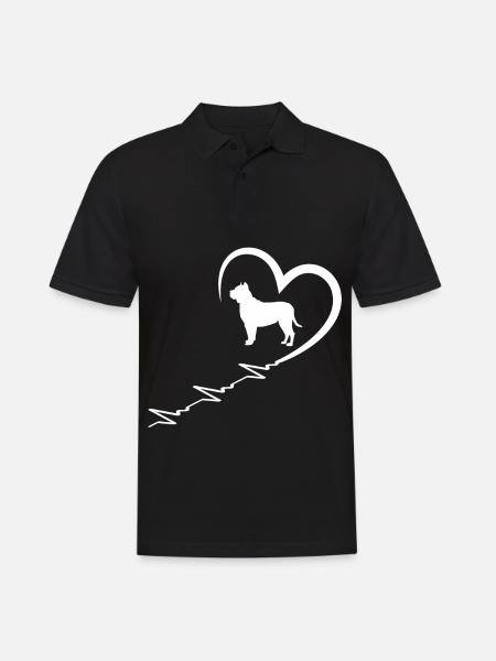 Hundeherz und Herzschlag - Männer Poloshirt - Schwarz