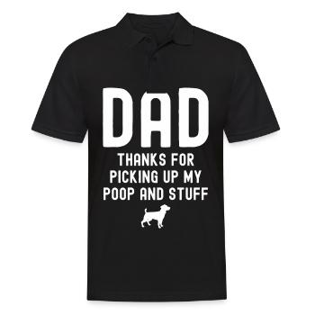 Papa Merci d’avoir ramassé mes excréments - Polo Homme - noir - Devant - Kai (181cm)