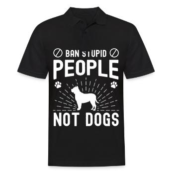 Bans stupid people, not dogs - Men's Polo Shirt - black - Front - Kai (181cm)
