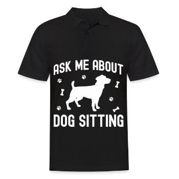 Fragen Sie mich über Hundesitting - Männer Poloshirt - Schwarz - Vorne - Kai (181cm)