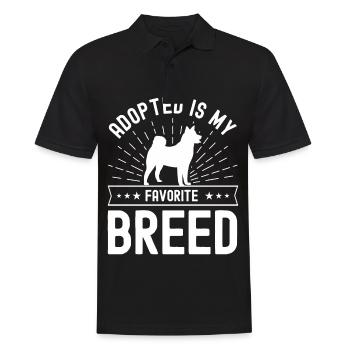 Adoptiert ist meine Lieblingsrasse - Männer Poloshirt - Schwarz - Vorne - Kai (181cm)