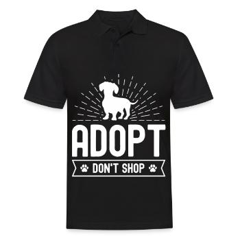 Adoptieren, nicht einkaufen - Männer Poloshirt - Schwarz - Vorne - Kai (181cm)
