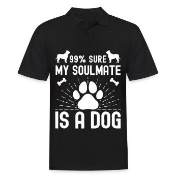 99 Bien sûr, mon âme sœur est un chien - Polo Homme - noir - Devant - Kai (181cm)