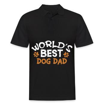 Worlds best dog dad - weiß und orange - Männer Poloshirt - Schwarz - Vorne - Kai (181cm)