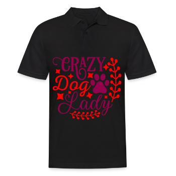 Crazy Dog Lady - Étoiles rouges - Polo Homme - noir - Devant - Kai (181cm)