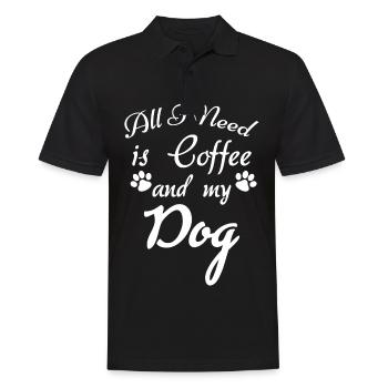 All I need is coffee and my dog - - Men's Polo Shirt - black - Front - Kai (181cm)