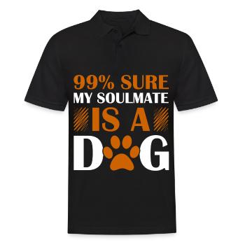99_ sicher, dass mein Seelenverwandter ein Hund is - Männer Poloshirt - Schwarz - Vorne - Kai (181cm)