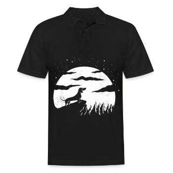 La Lune et le chien - Polo Homme - noir - Devant - Kai (181cm)