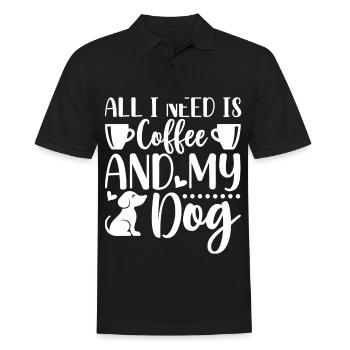 All I need is coffee and my dog - C - Men's Polo Shirt - black - Front - Kai (181cm)