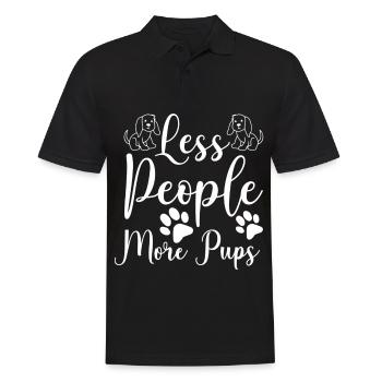 Fewer people, more puppies - Men's Polo Shirt - black - Front - Kai (181cm)
