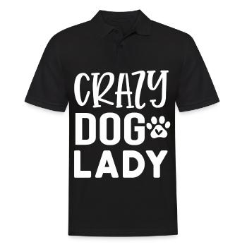 Verrückte Hundedame (2) - Männer Poloshirt - Schwarz - Vorne - Kai (181cm)