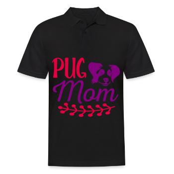 Pug Mama - Rouge et Violet - Polo Homme - noir - Devant - Kai (181cm)