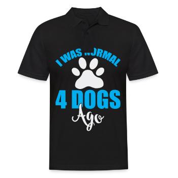 Vor 4 Hunden war ich normal - Blau und Weiß - Männer Poloshirt - Schwarz - Vorne - Kai (181cm)