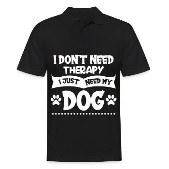 Ich brauche keine Therapie, ich brauche nur meinen - Männer Poloshirt - Schwarz - Vorne - Kai (181cm)