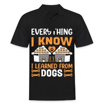 Alles was ich weiß, habe ich von Hunden gelernt - Männer Poloshirt - Schwarz - Vorne - Kai (181cm)