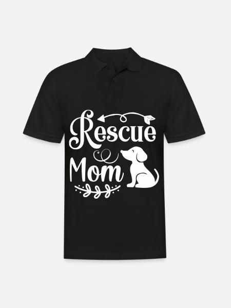 Rescue Mama - Chiot et flèche - Polo Homme - noir