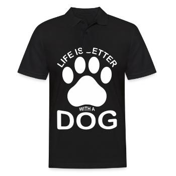 Das Leben ist besser mit einem Hund -(DO) - Männer Poloshirt - Schwarz - Vorne - Kai (181cm)