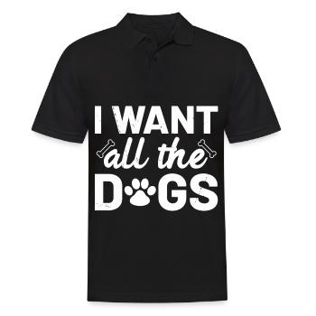 I Want All Dogs - Bones and Paw(DO) - Men's Polo Shirt - black - Front - Kai (181cm)