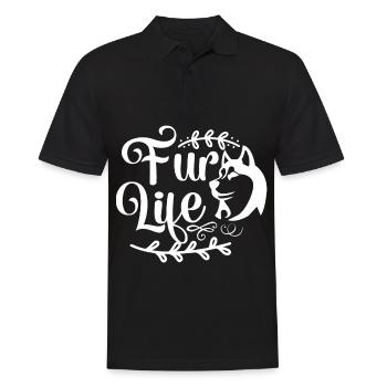 Leben mit Fell - Männer Poloshirt - Schwarz - Vorne - Kai (181cm)
