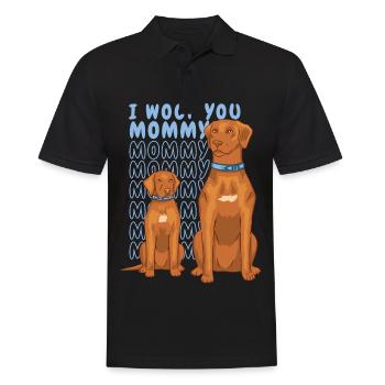 Ich wuff dich Mami - Männer Poloshirt - Schwarz - Vorne - Kai (181cm)