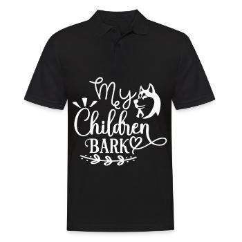 Mes enfants aboient - Husky - Polo Homme - noir - Devant - Kai (181cm)