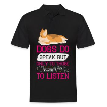 Les chiens parlent, mais seulement à ceux qui savent comment - Polo Homme - noir - Devant - Kai (181cm)