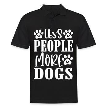 Moins de gens, plus de chiens - Paws - Polo Homme - noir - Devant - Kai (181cm)
